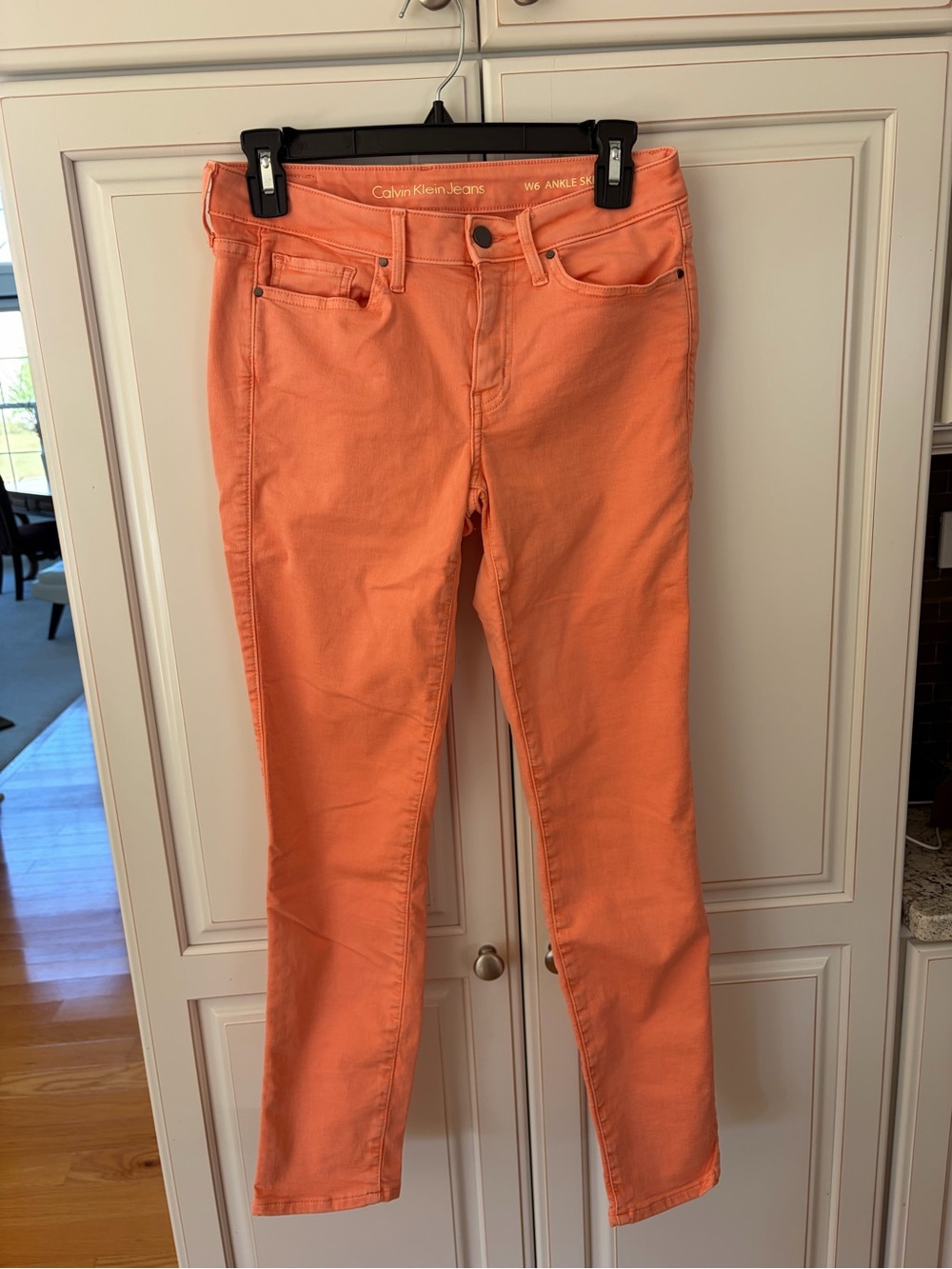 Calvin Klein Jeans Women's Coral-Orange Ankle Skinny Jeans